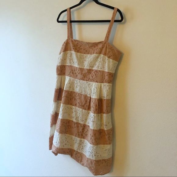 Loft | Pink and Lace Striped Dress - Picture 4 of 6